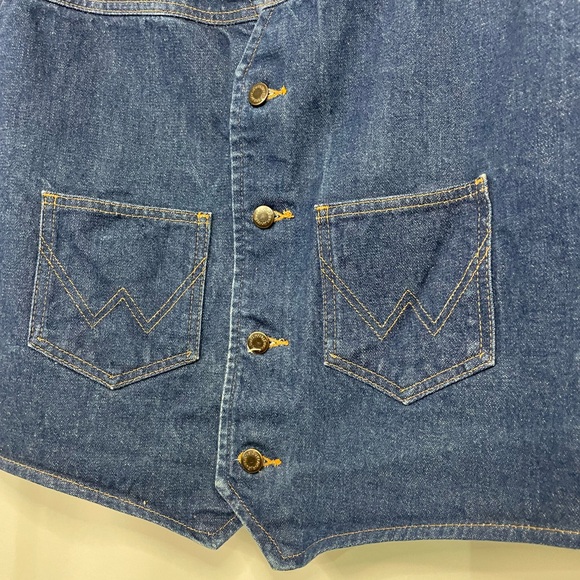 VTG Wrangler denim western vest w/ front pockets sz XXL - Picture 3 of 12